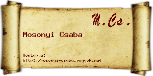 Mosonyi Csaba névjegykártya