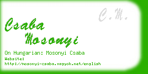 csaba mosonyi business card